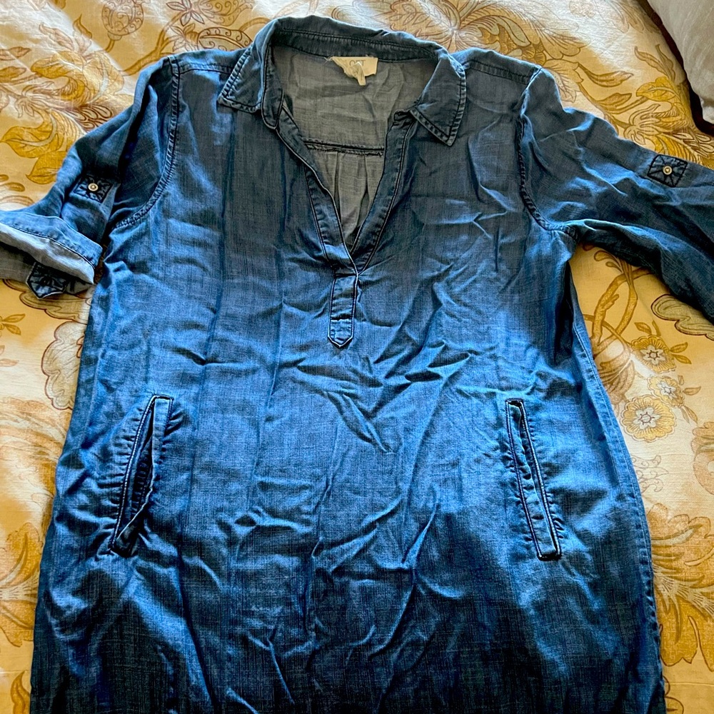 Loft denim shirt dress, size small, like new